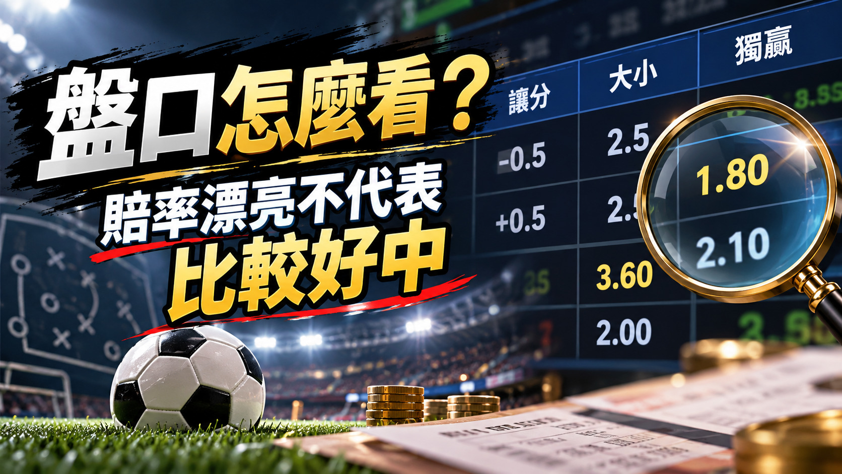 盤口怎麼看?賠率漂亮不代表比較好中